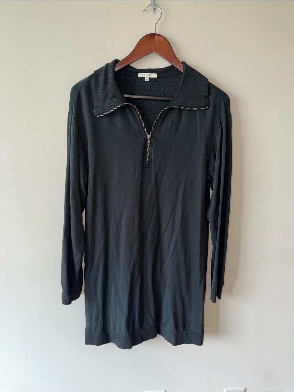 Z Supply quarterzip black athleisure dress Modal